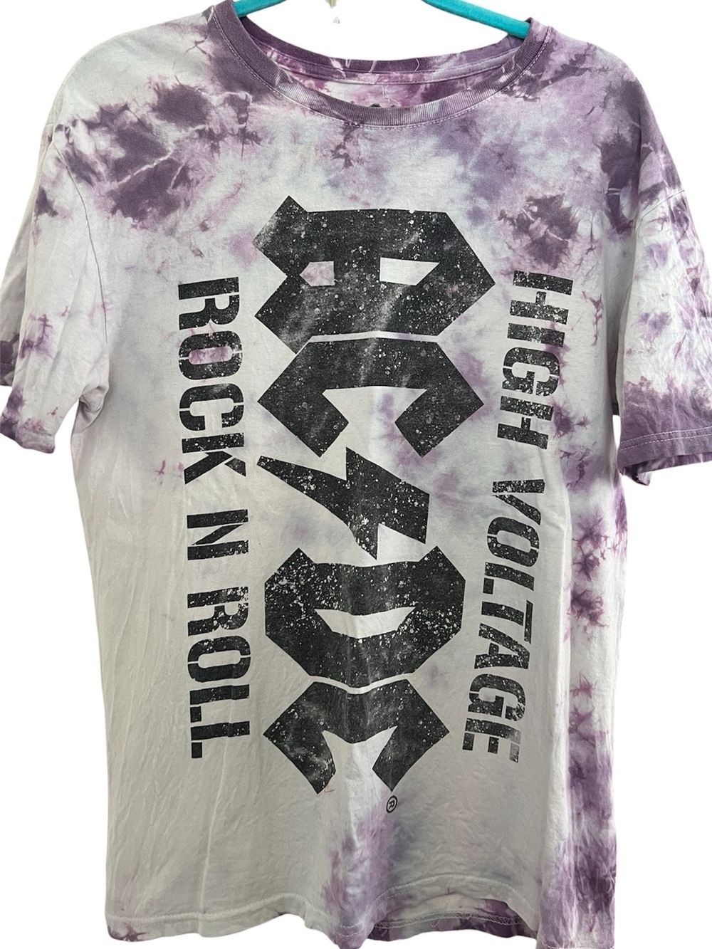 AC/DC Purple Tie Dye Graphic Tee